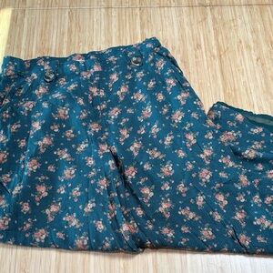 American Eagle Outfitters Teal Floral Pants
